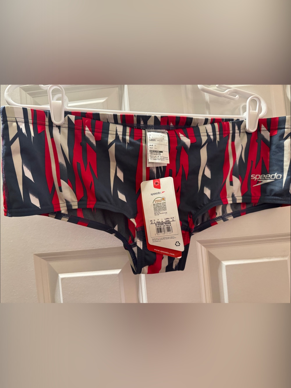 Speedo Men's Swim Briefs - Navy, Red, White mid rise hipster Sz.XL 38-40
